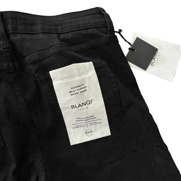 BLANQI DENIM NWT Maternity Belly Support Black Skinny Jeans Ripped Details - Picture 9 of 15